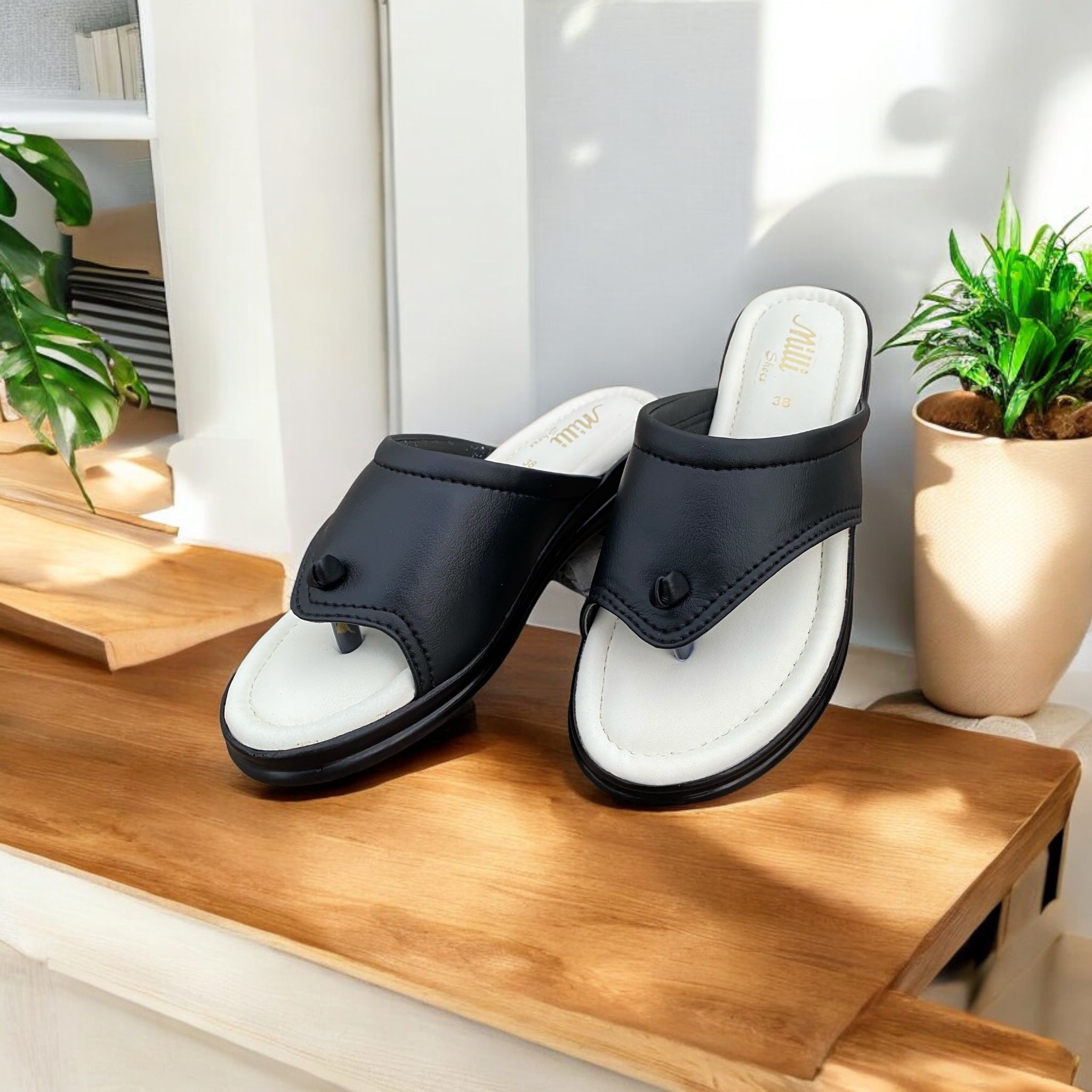 Black Women Slippers ws-424